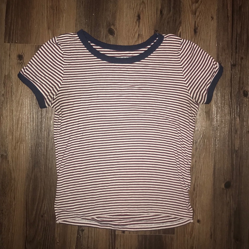 American Eagle cropped, stripped t shirt
